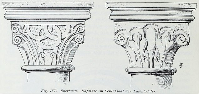 Luthmer I-157-Eberbach Kapitäle im Schlafsaal der Laienbrüder
