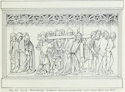 Luthmer I-093-Lorch Pfarrkirche Früherer Kreuztragungsaltar mach einem Stich von 1837