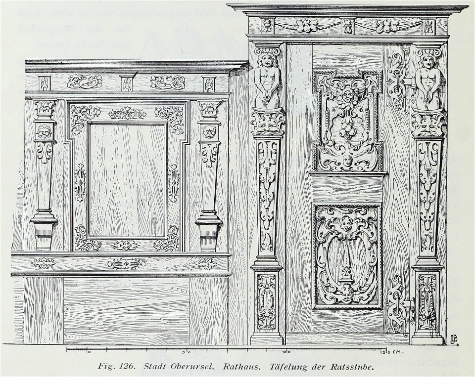 Luthmer II-126-Stadt Oberursel Rathaus Täfelung der Ratsstube