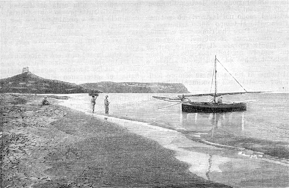 Lungo la spiaggia di Oristano (xilografia)