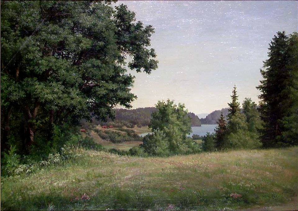 Hedevig Thorine Christiane Lund - Landscape near the Lake Borrevannet - NG.M.01505 - National Museum of Art, Architecture and Design