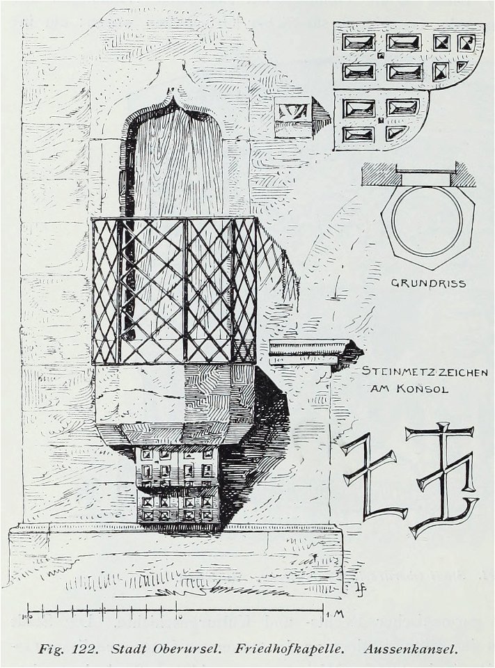 Luthmer II-122-Stadt Oberursel Friedhofskapelle Aussenkanzel