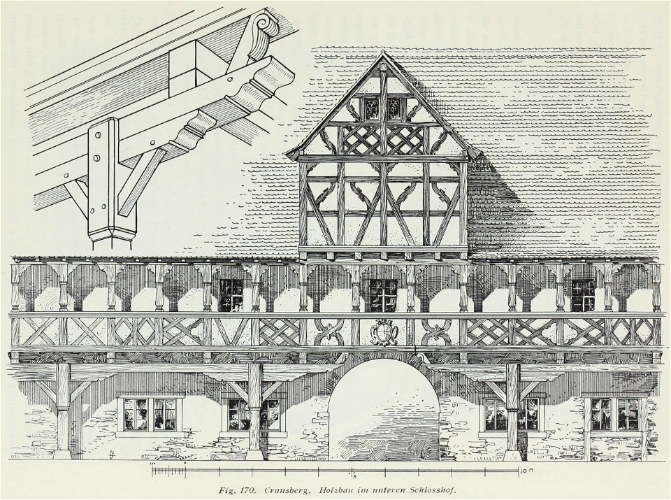 Luthmer II-170-Cransberg Holzbau im unteren Schlosshof