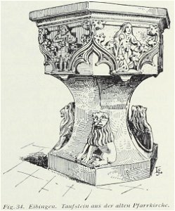 Luthmer I-034-Eibingen Taufstein aus der alten Pfarrkirche