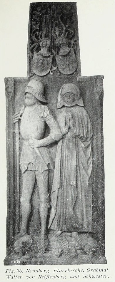 Luthmer II-096-Kronberg Pfarrkirche Grabmal Walter von Reiffenberg und Schwester