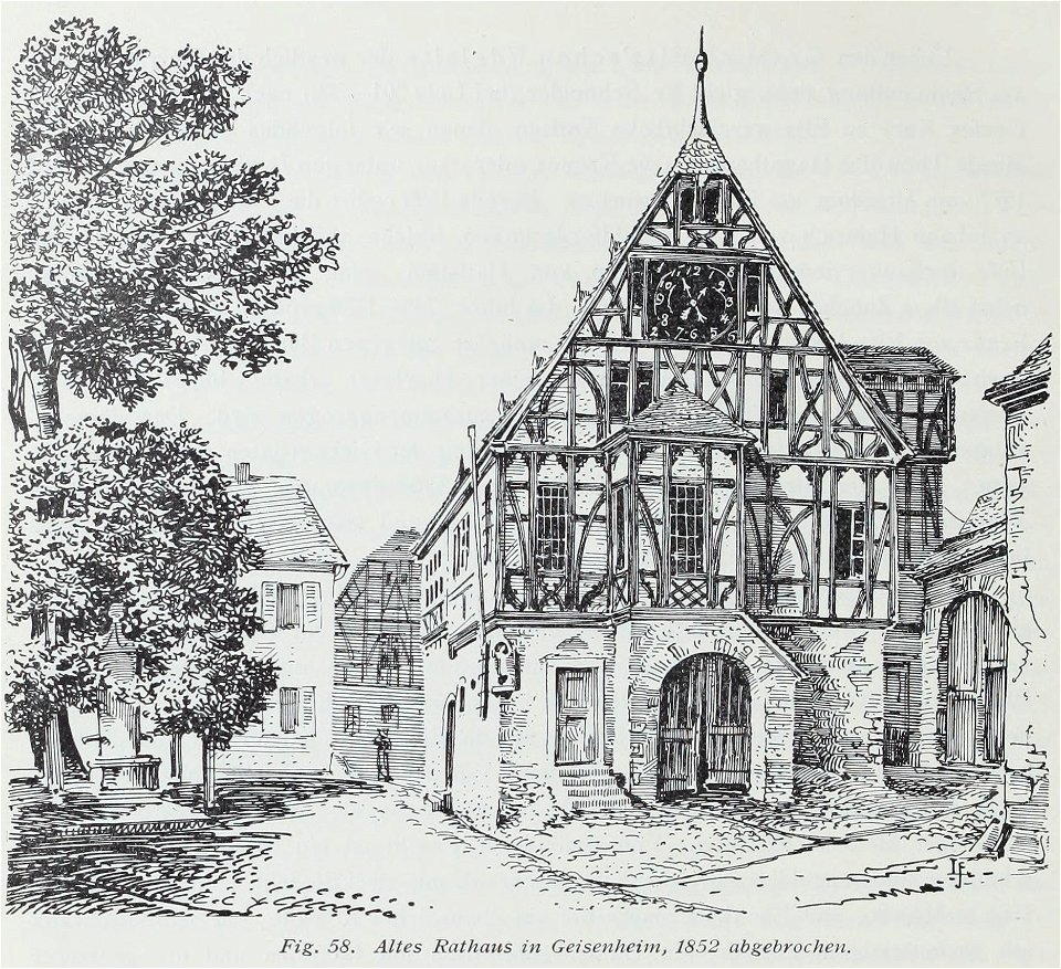 Luthmer I-058-Altes Rathau in Geisenheim 1852 abgebrochen