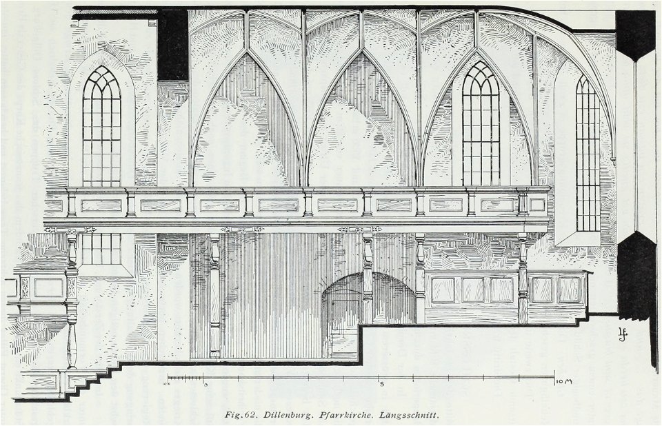 Luthmer IV-062-Dillenburg Pfarrkirche Längsschnitt