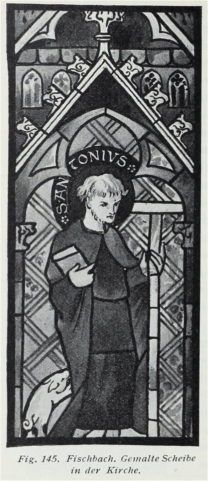 Luthmer II-145-Fischbach gemalte Scheibe in der Kirche
