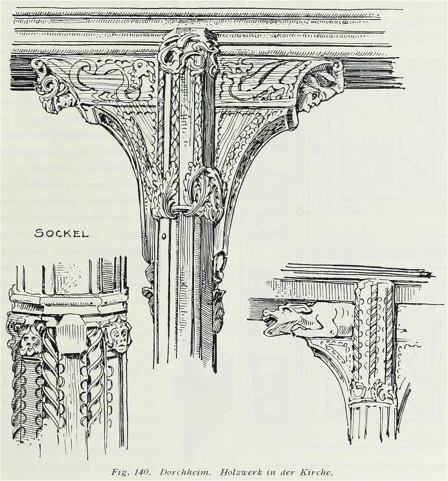 Luthmer III-140-Dorchheim Holzwerk in der Kirche