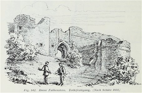 Luthmer II-142-Ruine Falkenstein Torbefestigung (nach Schütz 1801)