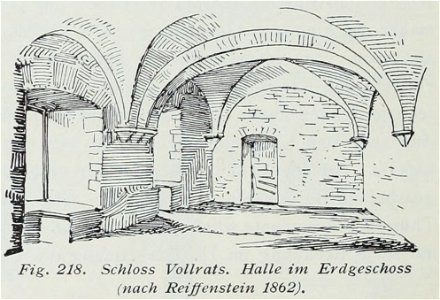 Luthmer I-218-Schloss Vollrats Halle im Erdgeschoss (nach Reiffenstein 1862)