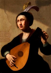 Lutenist Utrecht School 17c. Free illustration for personal and commercial use.