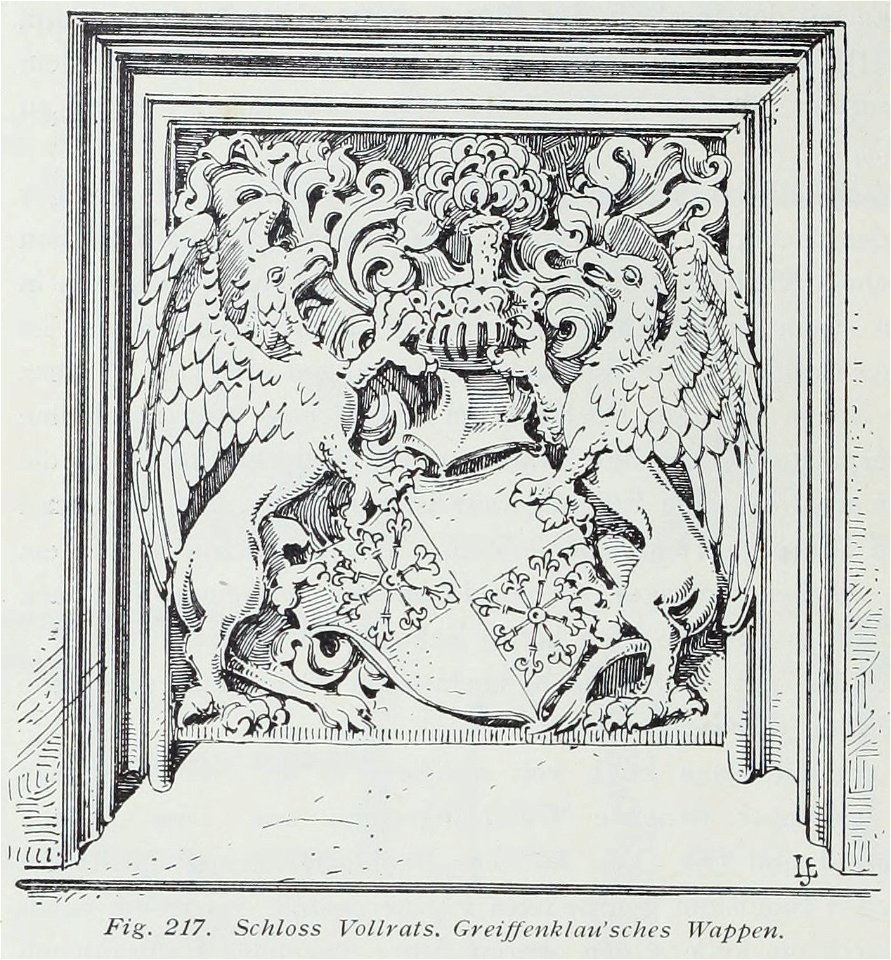 Luthmer I-217-Schloss Vollrats Greiffenklausches Wappen