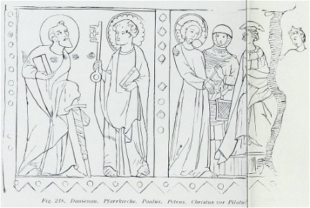 Luthmer III-218-Dausenau Pfarrkirche Paulus Petrus Christus vor Pilatus