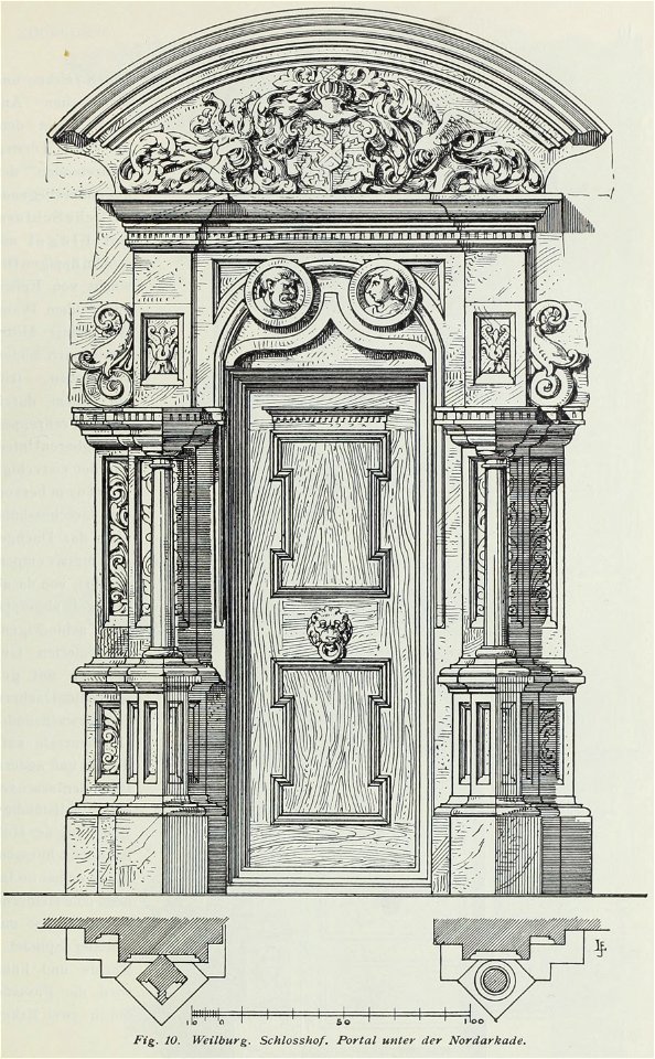 Luthmer III-010-Weilburg Schlosshof Portal unter der Nordarkade