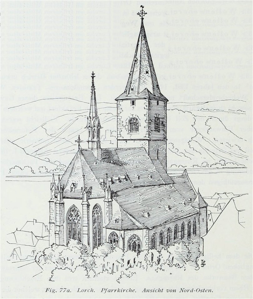 Luthmer I-077a-Lorch Pfarrkirche Ansicht von Nord-Osten