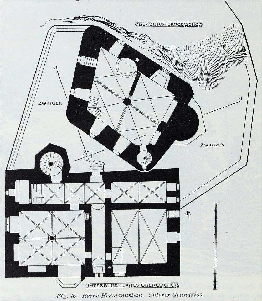 Luthmer IV-046-Ruine Hermannstein unterer Grundriss