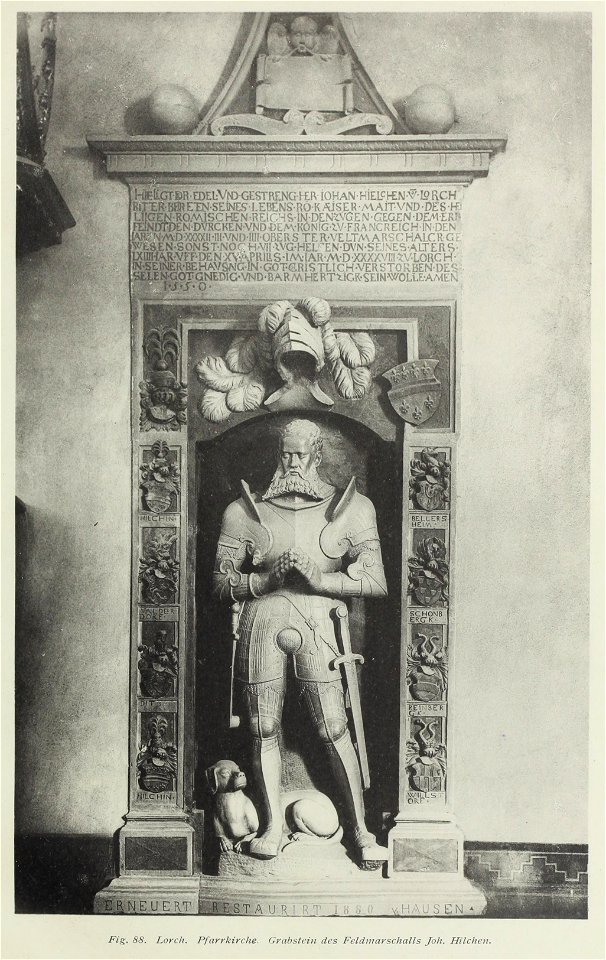 Luthmer I-088-Lorch Pfarrkirche Grabstein des Feldmarschalles Joh. Hilchen