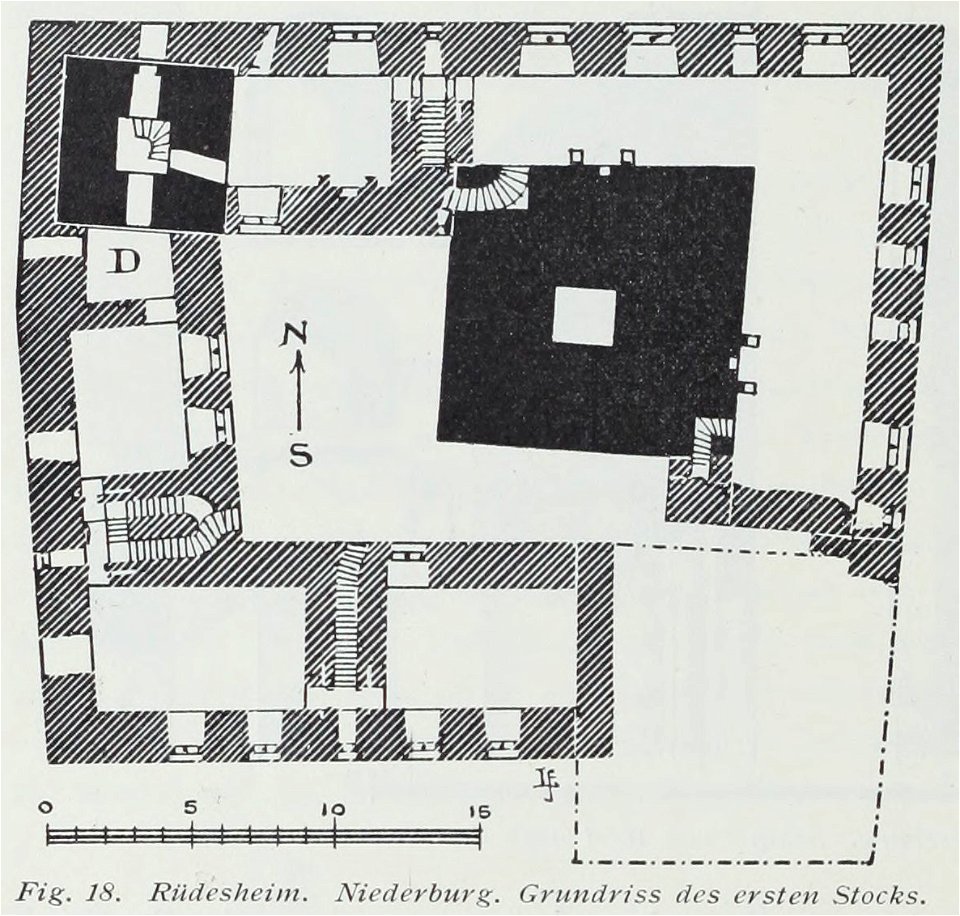 Luthmer I-018-Rüdesheim Niederburg Grundriss des ersten Stocks