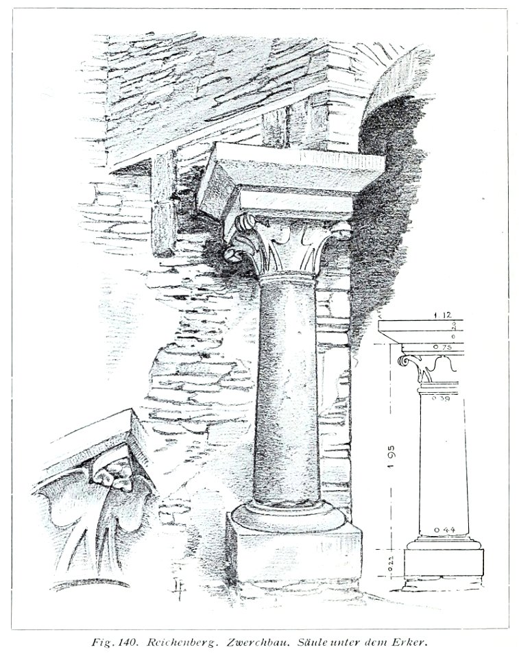Luthmer V - 139 - Reichenberg Zwerchbau Säule unter dem Erker