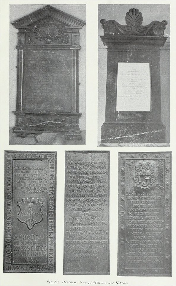 Luthmer IV-083-Herborn Grabplatten aus der Kirche