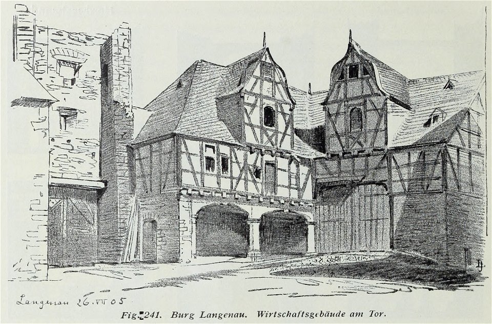 Luthmer III-241-Burg Langenau Wirtschaftsgebäude am Tor