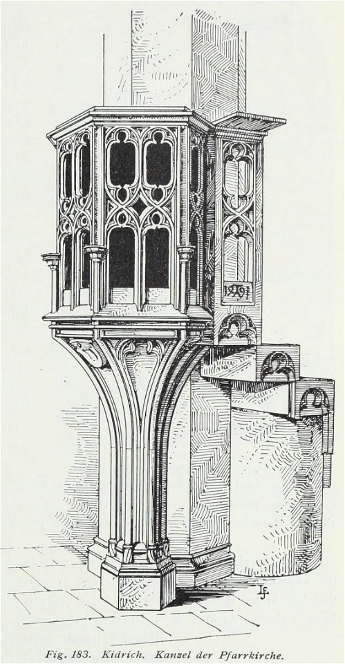 Luthmer I-183-Kidrich Kanzel der Pfarrkirche