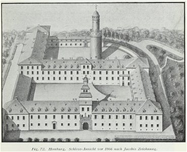 Luthmer II-072-Homburg Schloss-Ansicht vor 1866 nach Jacobis Zeichnung
