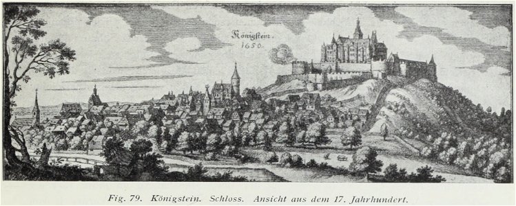 Luthmer II-079-Königstein Schloss Ansicht aus dem 17 Jahrhundert