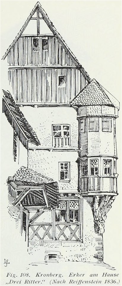 Luthmer II-108-Kronberg Erker am Haus drei Ritter (nach Reiffenstein 1836)