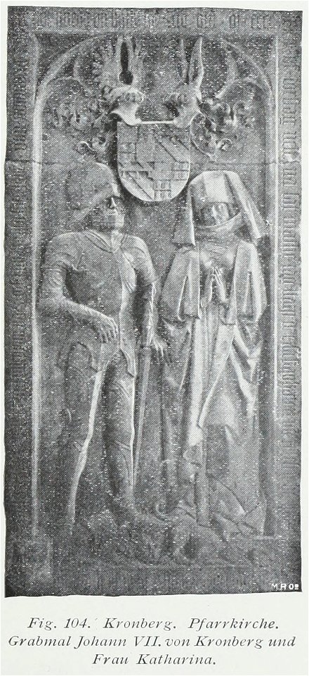 Luthmer II-104-Kronberg Pfarrkirche Grabmal Johann VII von Kronberg und Frau Katharina