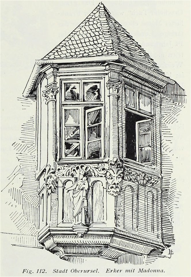 Luthmer II-112-Stadt Oberursel Erker mit Madonna