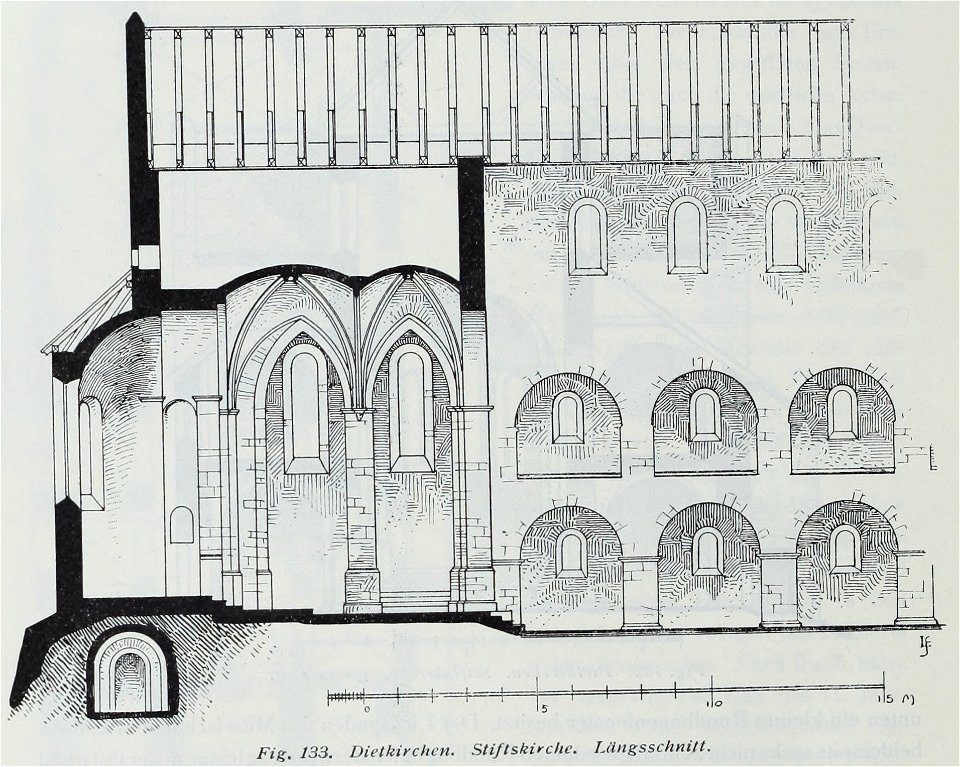 Luthmer III-133-Dietkirchen Stiftkirche Längsschnitt
