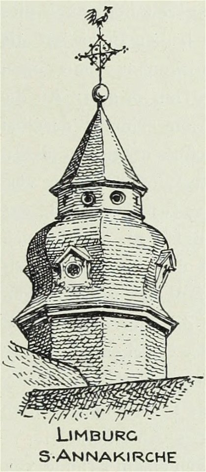 Luthmer VI-166d-Turmstudien 8 spätere Dachreiter-Formen-Limburg St Annakirche