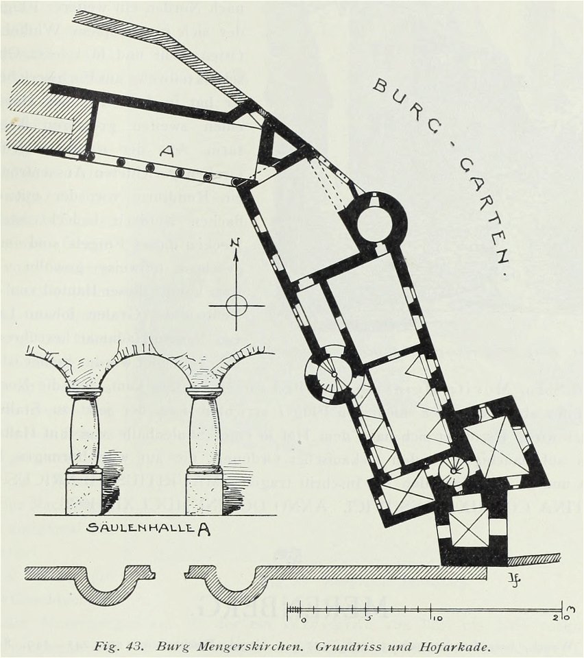 Luthmer III-043-Burg Mengerskirchen Grundriss und Hofarkade