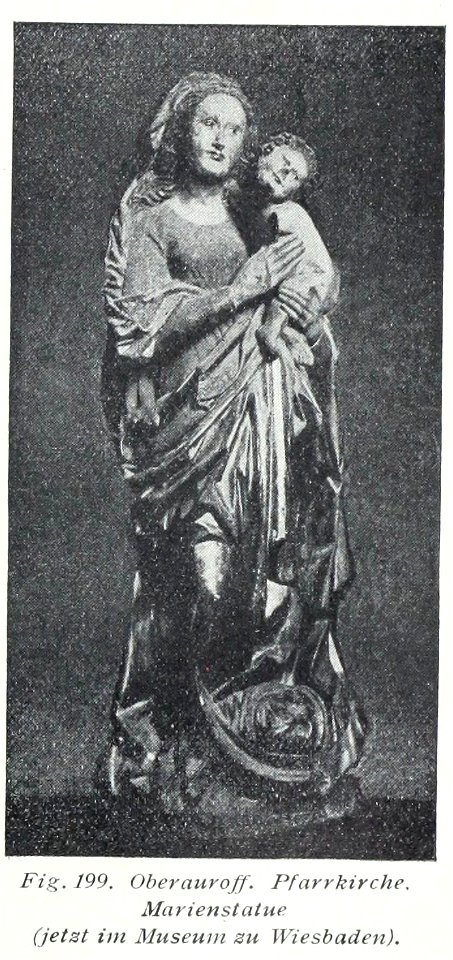 Luthmer V - 199 - Oberauroff Pfarrkirche Marienstatue (jetzt im Museum Wiesbaden)