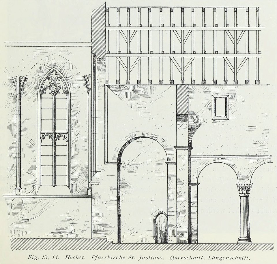 Luthmer II-014-Höchst Pfarrkirche St Justinus Längsschnitt
