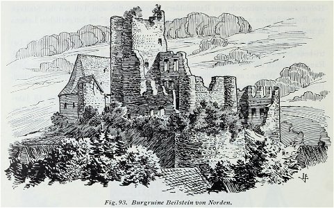 Luthmer IV-093-Burgruine Beilstein von Norden