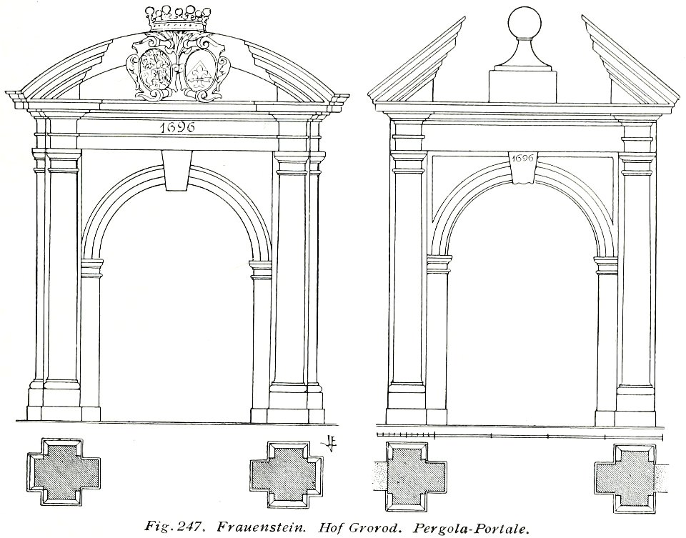 Luthmer V - 247 - Frauenstein Hof Grorod Pergola-Portale
