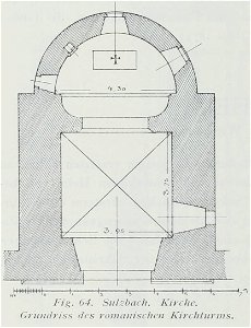 Luthmer II-064-Sulzbach Kirche Grundriss des romanischen Kirchturms