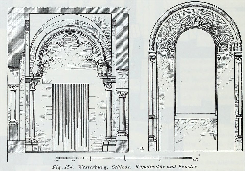 Luthmer IV-154-Westerburg Schloss Kapellentür und Fenster