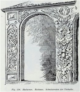 Luthmer III-124-Hadamar Rathaus Schnitzerein der Vorhalle