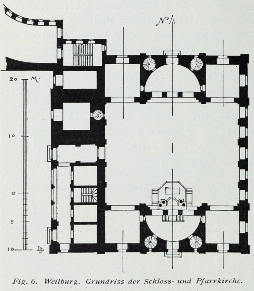 Luthmer III-006-Weilburg Grundriss der Schloss- und Pfarrkirche - Free ...