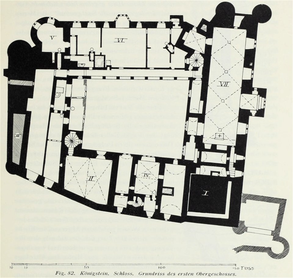 Luthmer II-082-Königstein Schloss Grundriss des ersten Obergeschosses