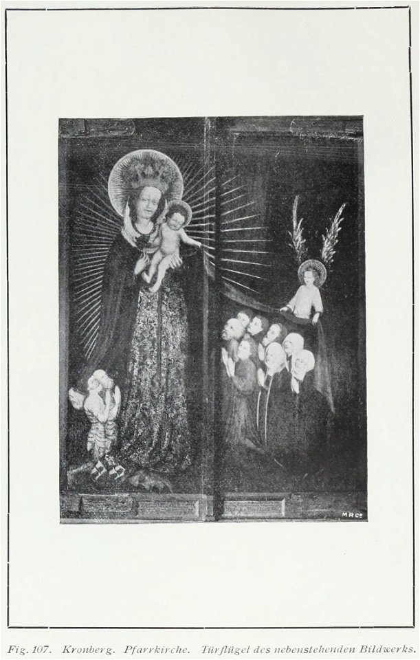 Luthmer II-107-Kronberg Pfarrkirche Türflügel des Bildwerk Tod der Maria