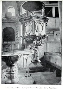 Luthmer V - 175 - Idstein Evangelische Kirche Kanzel und Taufstein