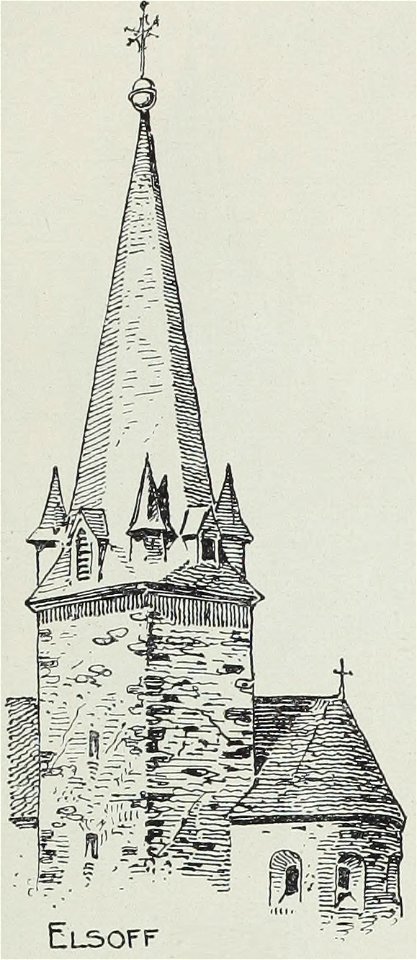 Luthmer VI-161a-Turmstudien 3 gotische Türme mit schlanker Pyramide und Wichhäusern-Elsoff