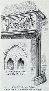 Luthmer III-129-Schloss Dehrn Kamin und Fenstergruppe vom Südgiebel