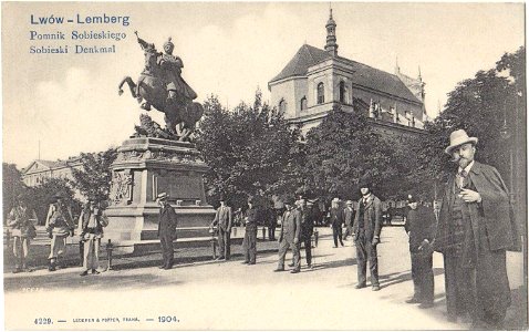 Lwów-Lemberg. Pomnik Sobieskiego. Sobieski Denkmal