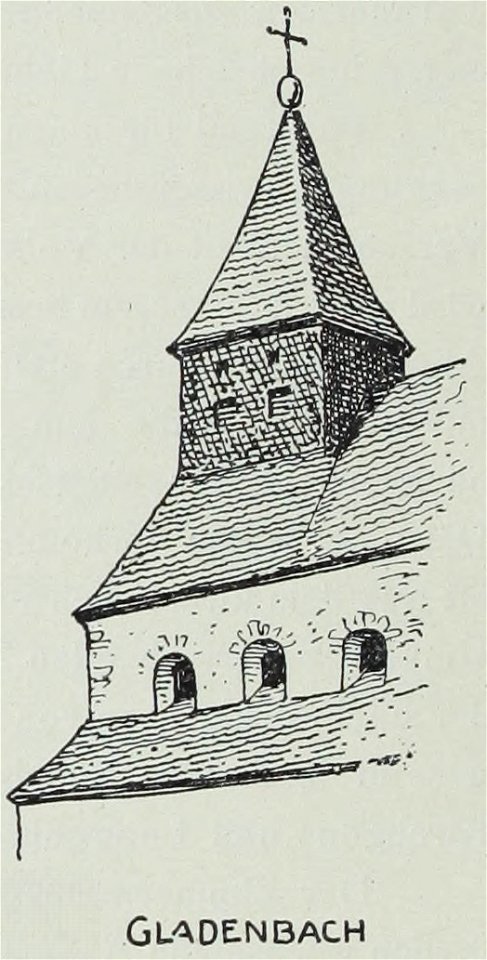 Luthmer VI-159f-Turmstudien 1 Romanische Türme mit Zeltdach und Gruppenfenstern-Gladenbach